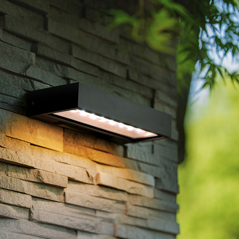 Ray LED Industrial Außenwandleuchte Metall Acryl Garten Flur Terrasse