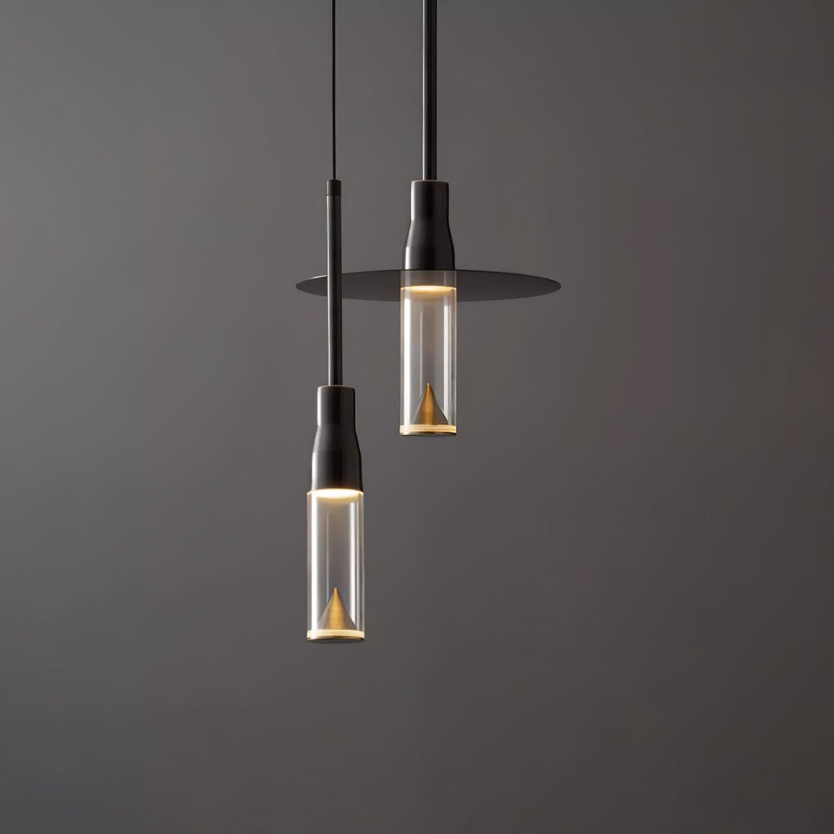 Lominex Pendelleuchte Acryl-Hutplatte Chrom moderne