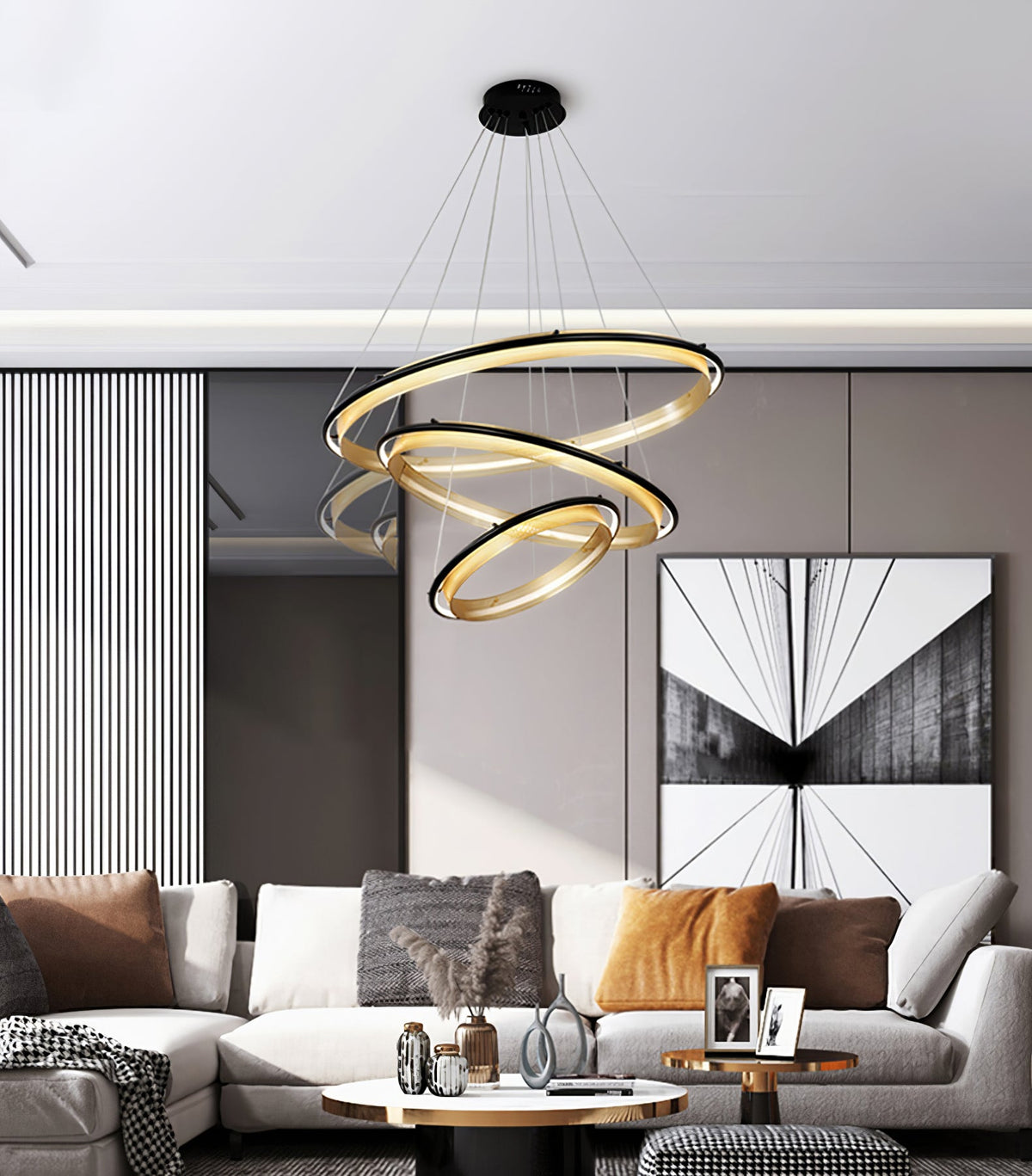 Erveliel zeitgenössischer minimalistischer LED-Kronleuchter
