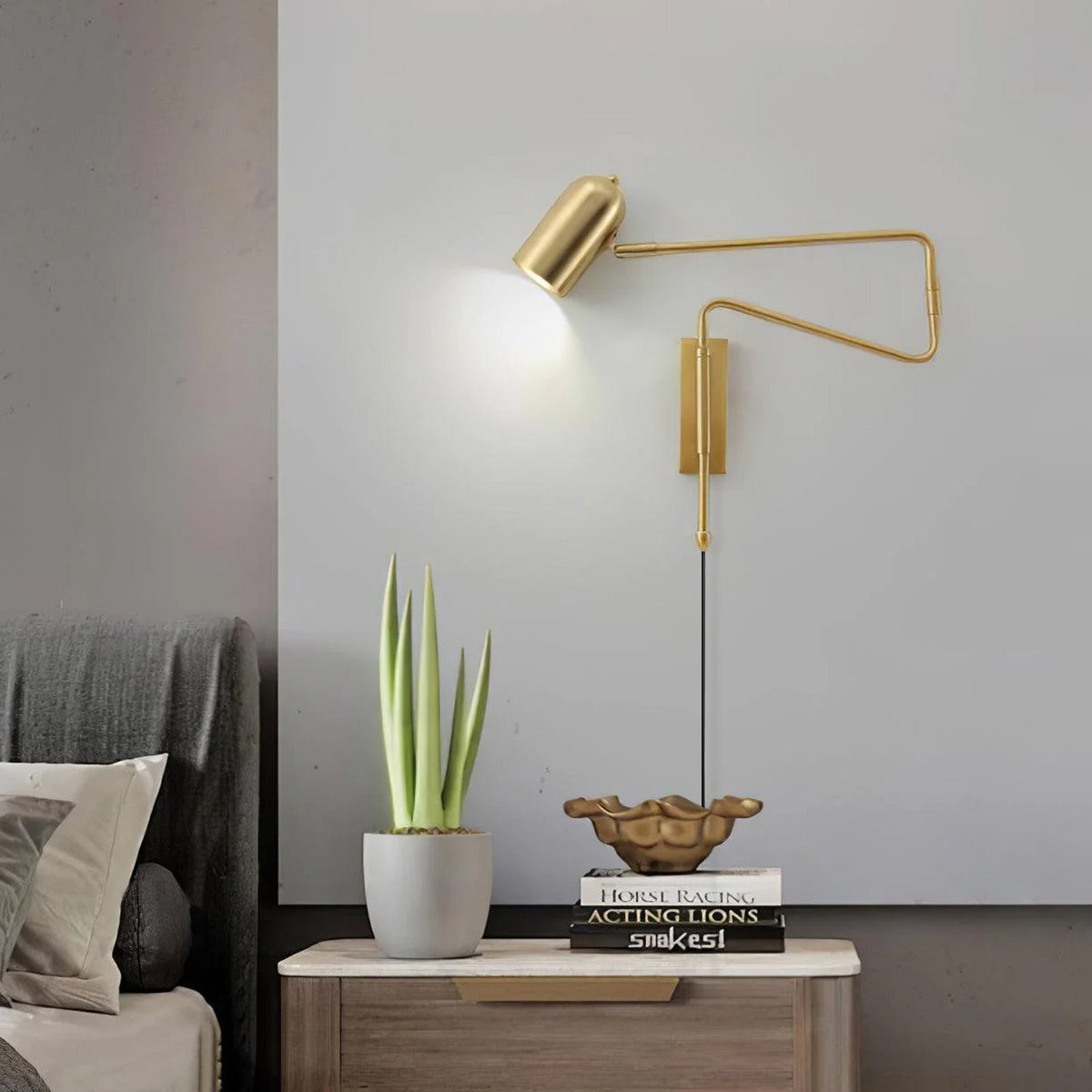 Nox einstellbare Arm-Wandleuchte mit Stecker
