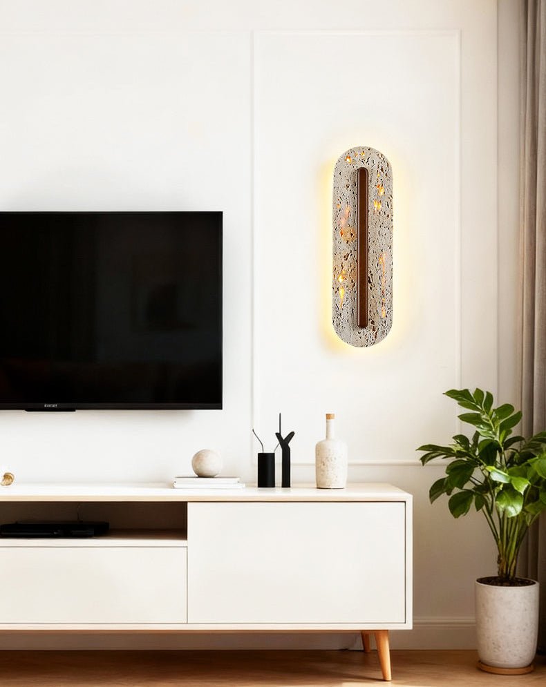 Cato Bellamont Minimalistische Wandleuchte aus Travertin in Beige