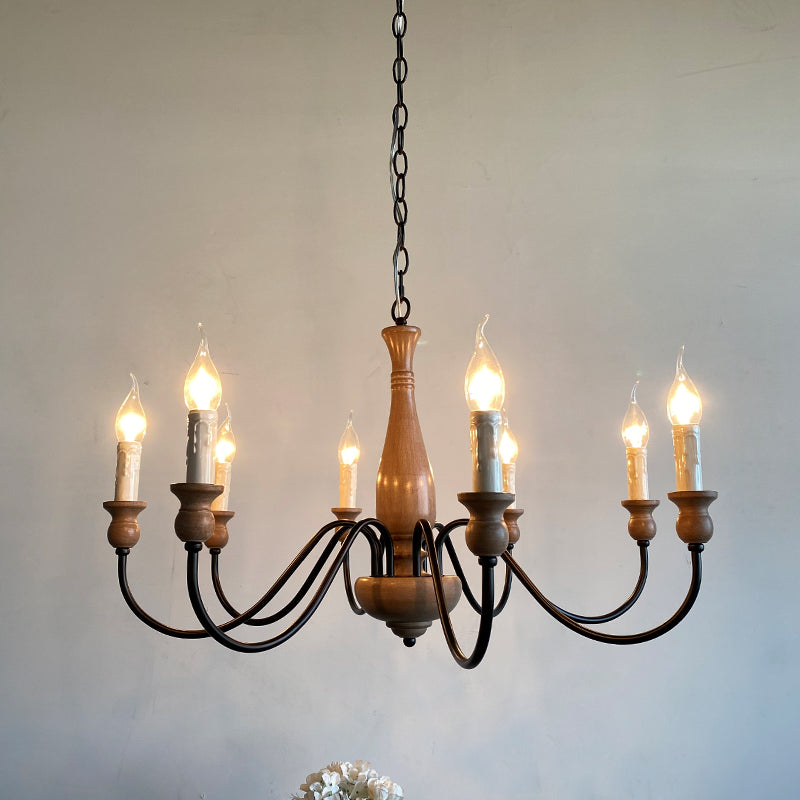 Afralia Kronleuchter modern Industrial aus Holz