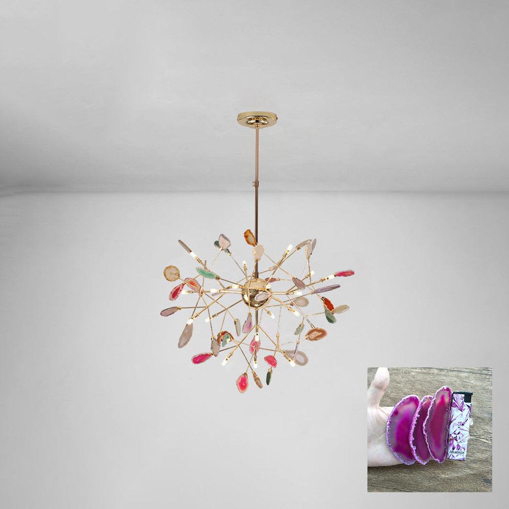 Ulenor Kronleuchter bunte Blätter vergoldete Arme