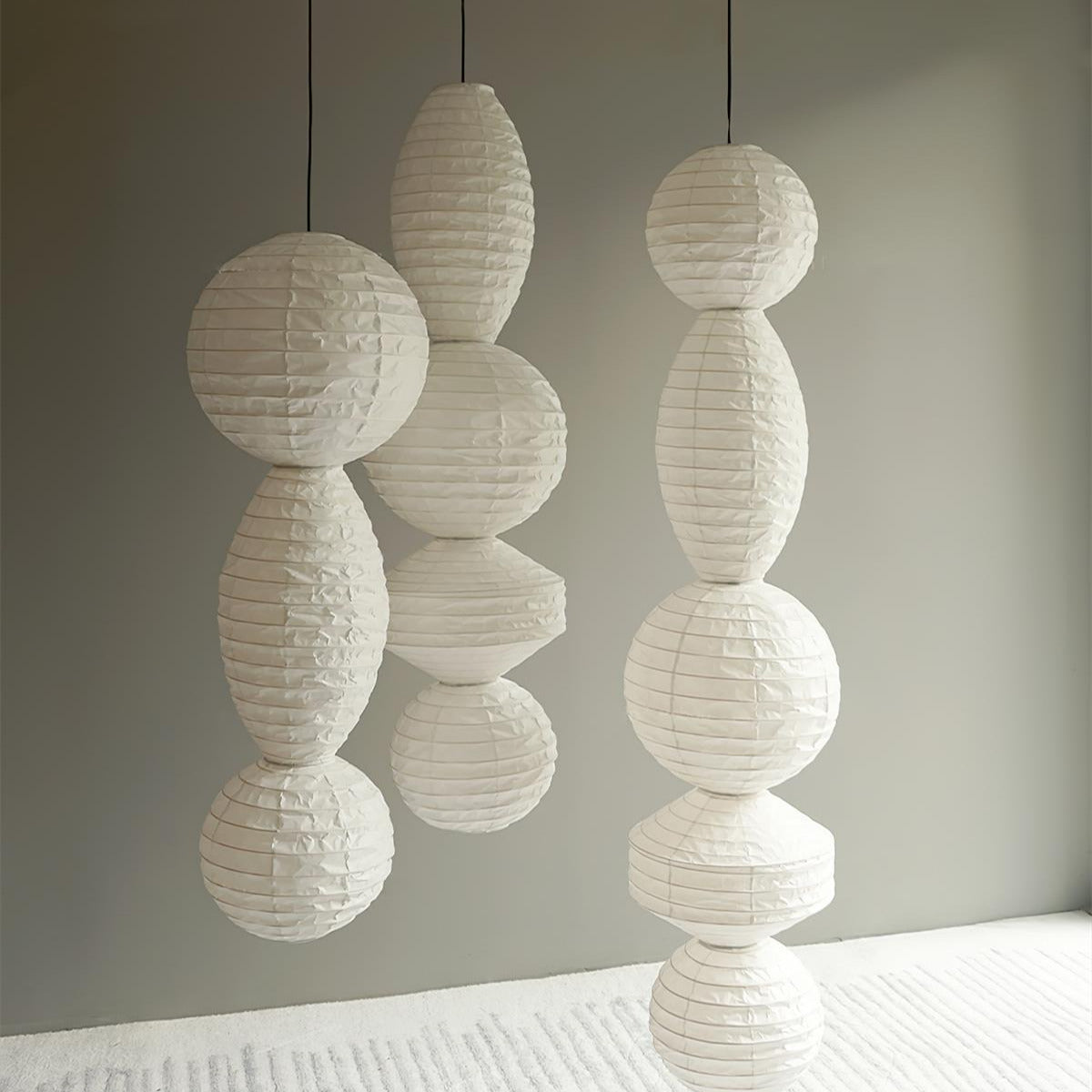 Nami Pendelleuchte Papierlaterne im Wabi-Sabi-Stil