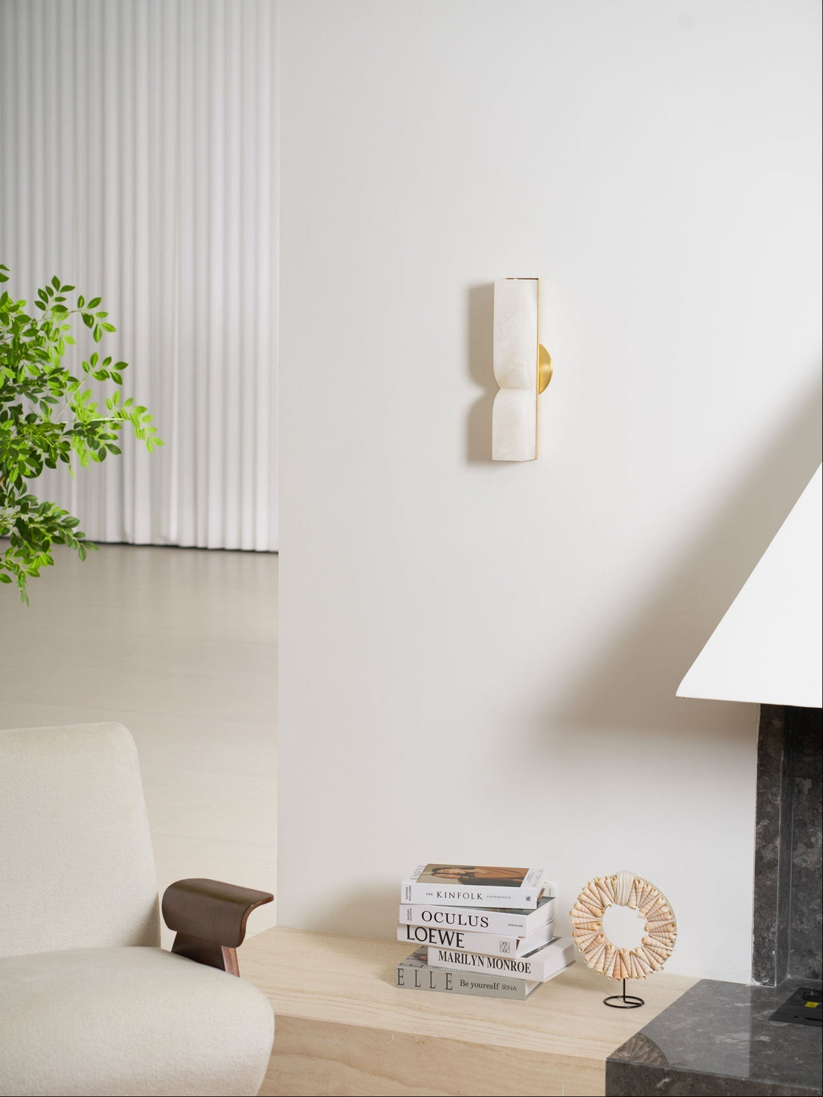 Niveelle Alabaster rechteckige Wandleuchte