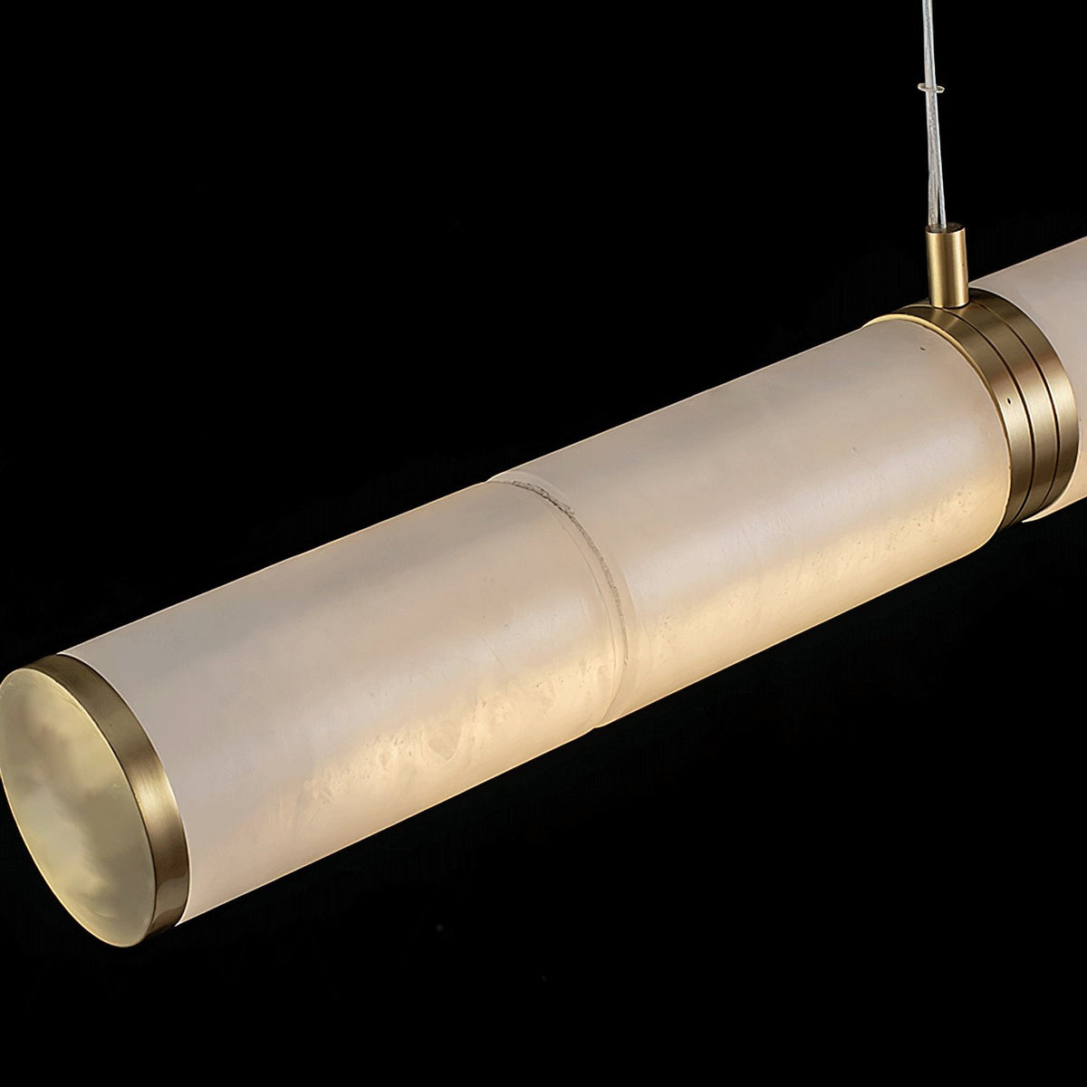 Gevrel Minimalistische Alabaster-Pendelleuchte in linearer Form