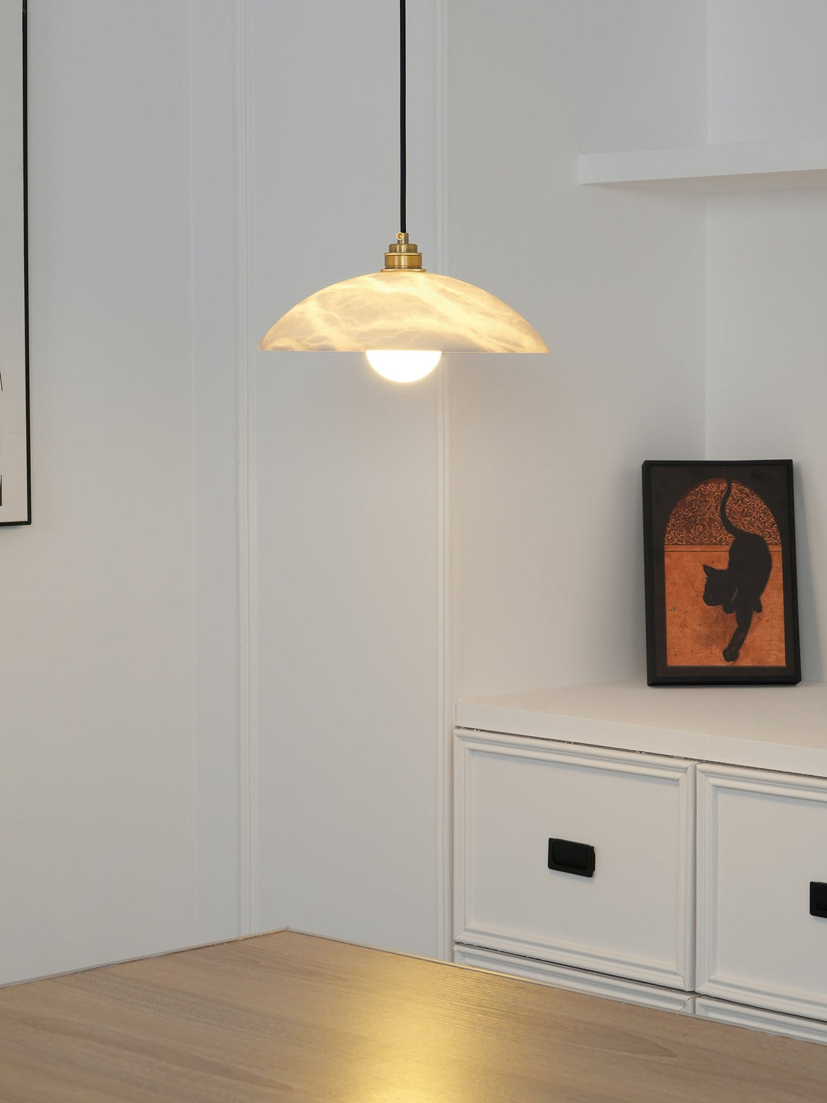 Warenol Minimalistische Alabaster-Pendelleuchte