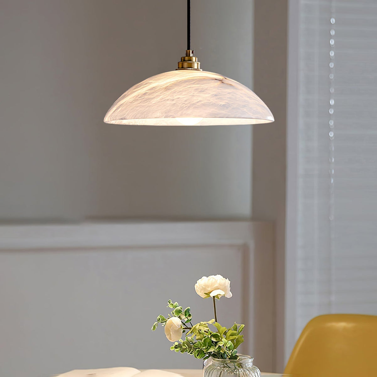 Warenol Minimalistische Alabaster-Pendelleuchte