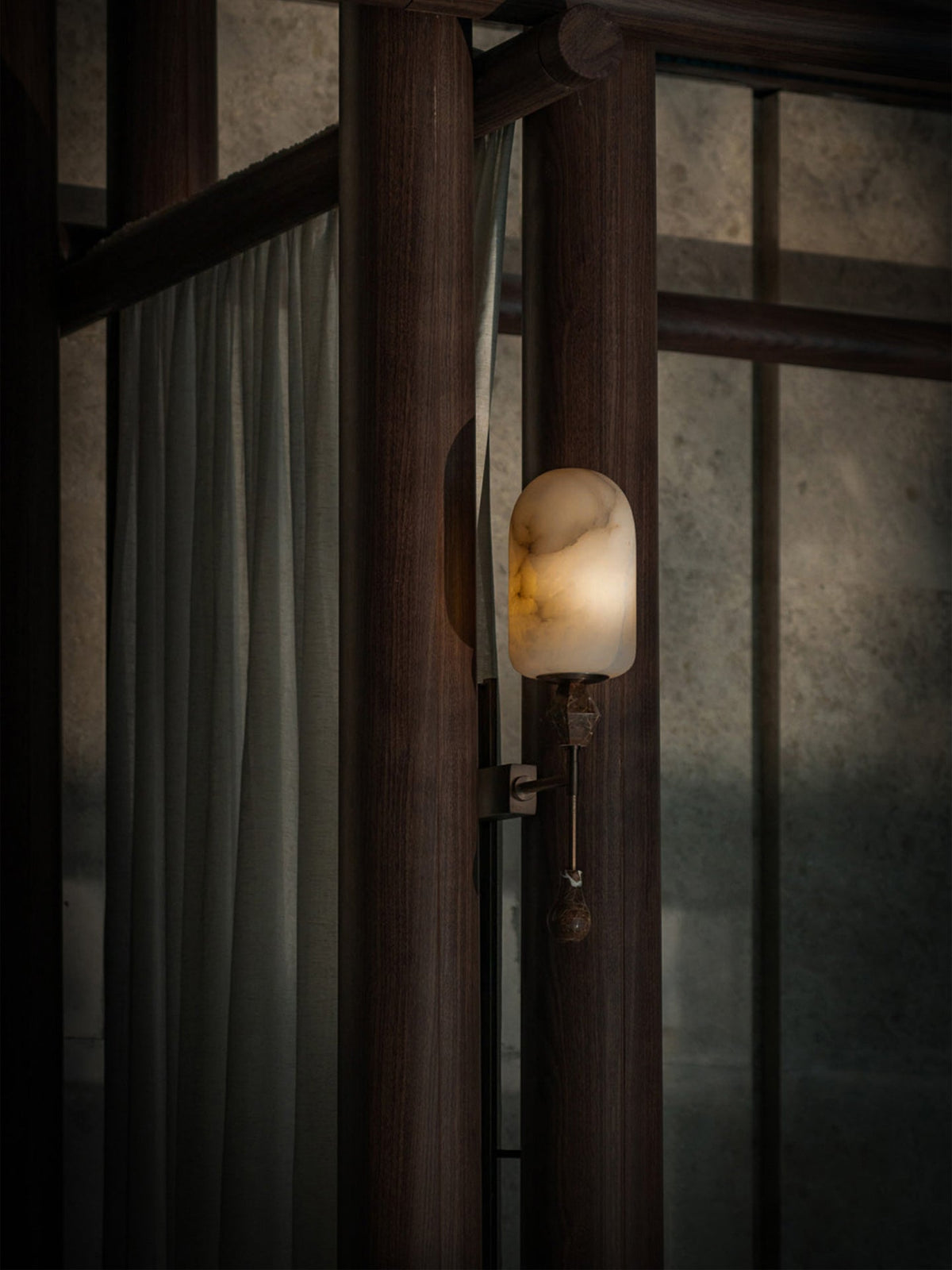Mila Vintage Alabaster Doppel-Wandleuchte
