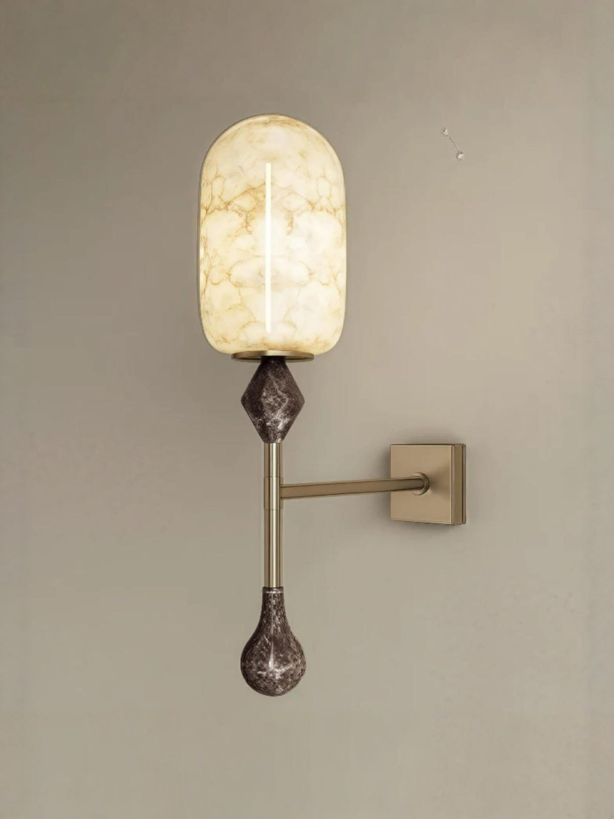 Mila Vintage Alabaster Doppel-Wandleuchte