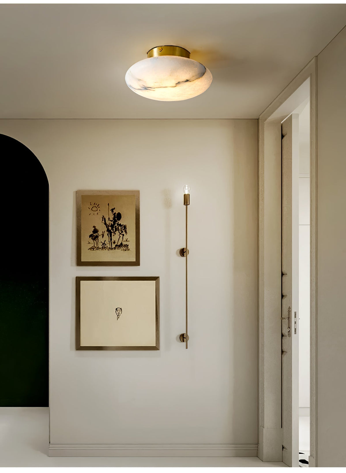 Vanorara Minimalistische Alabaster-flache Deckenleuchte