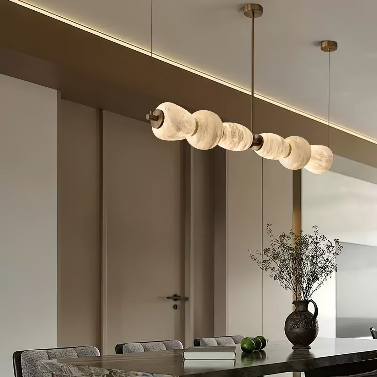 Saroa Alabaster Linear Pendelleuchte