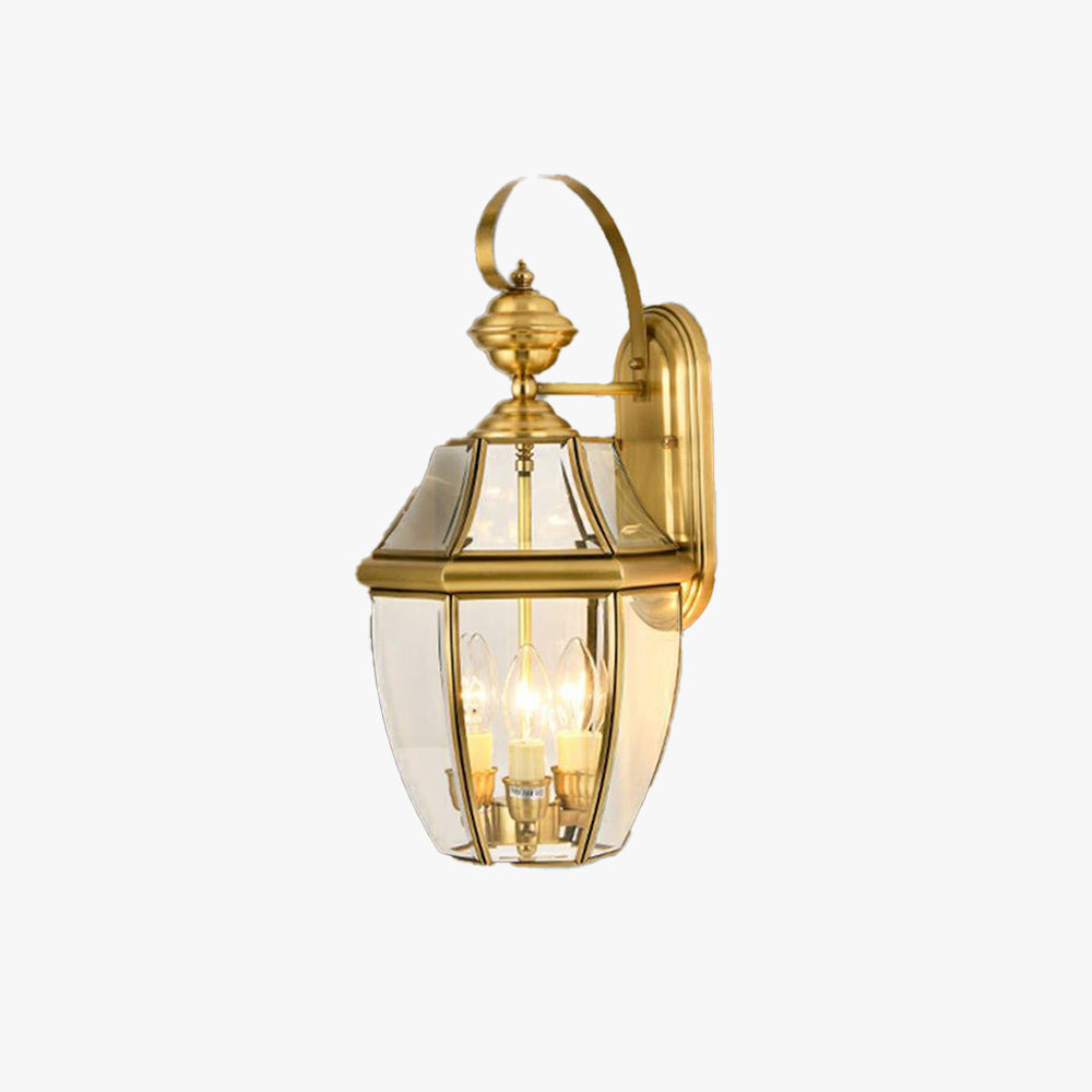 Silva LED Vintage Laterne Wandleuchte Gold, Außen, Metall