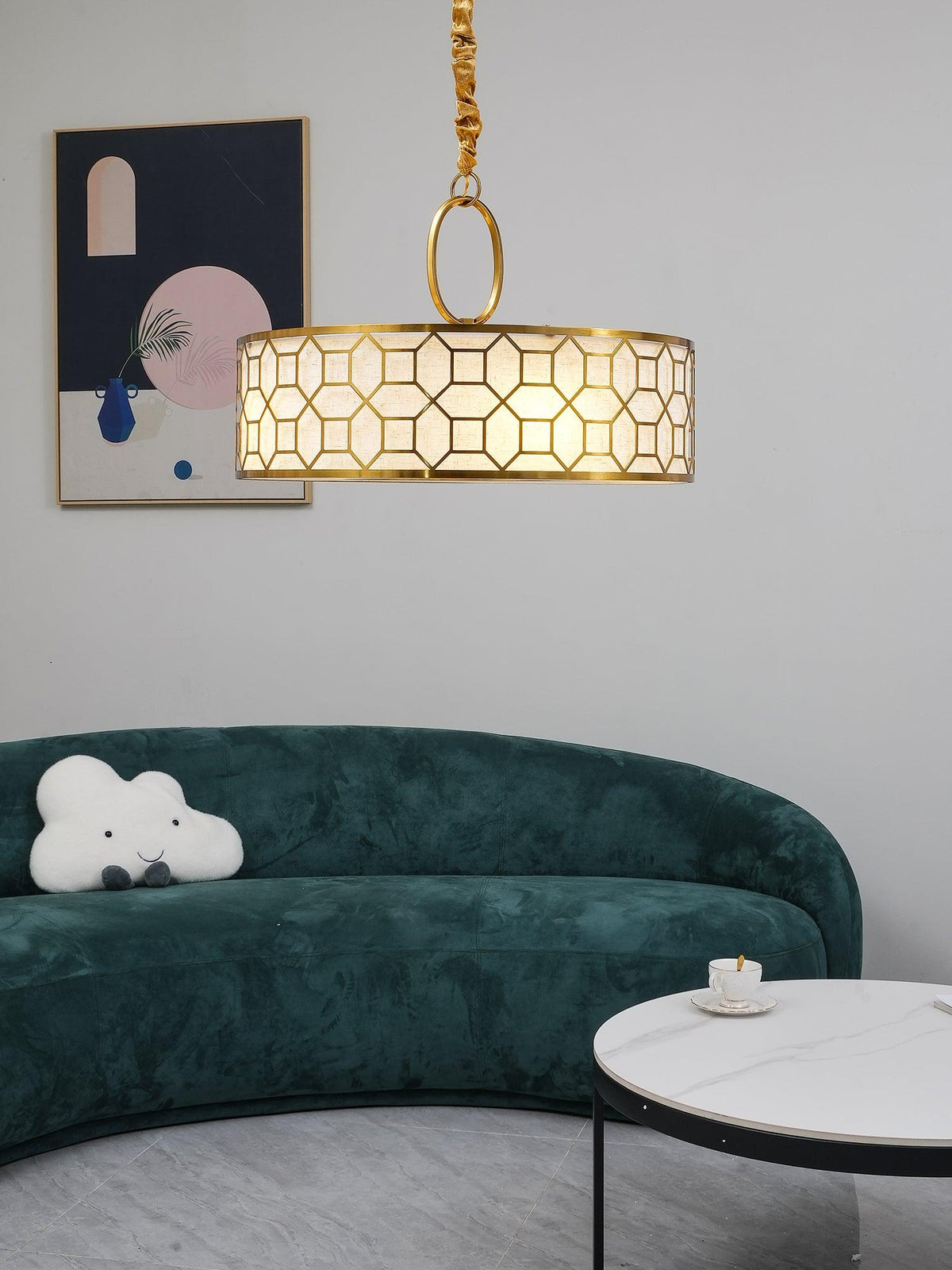Arshaor Premium Elegance runde Pendelleuchte aus Kupfer mit Glaskolben