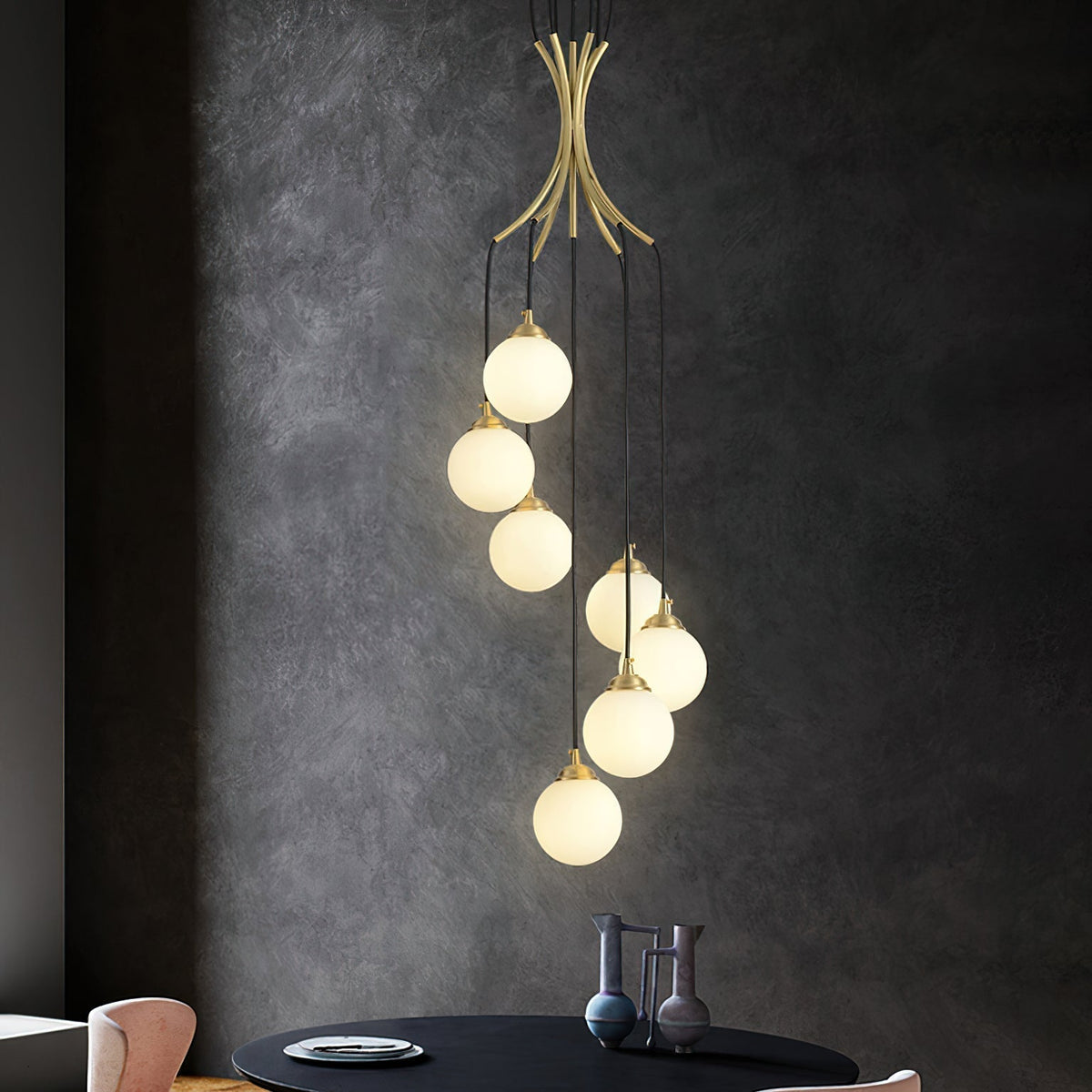 Zoruvyi modern minimalistisch Ball Drop Glas Kronleuchter