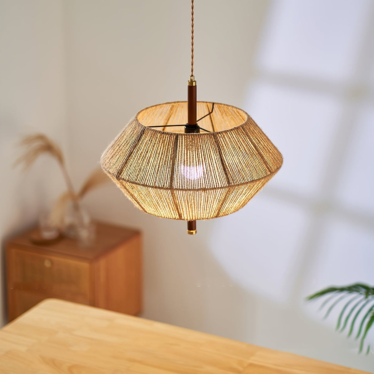 Rattan Vintage Rope Pendelleuchte