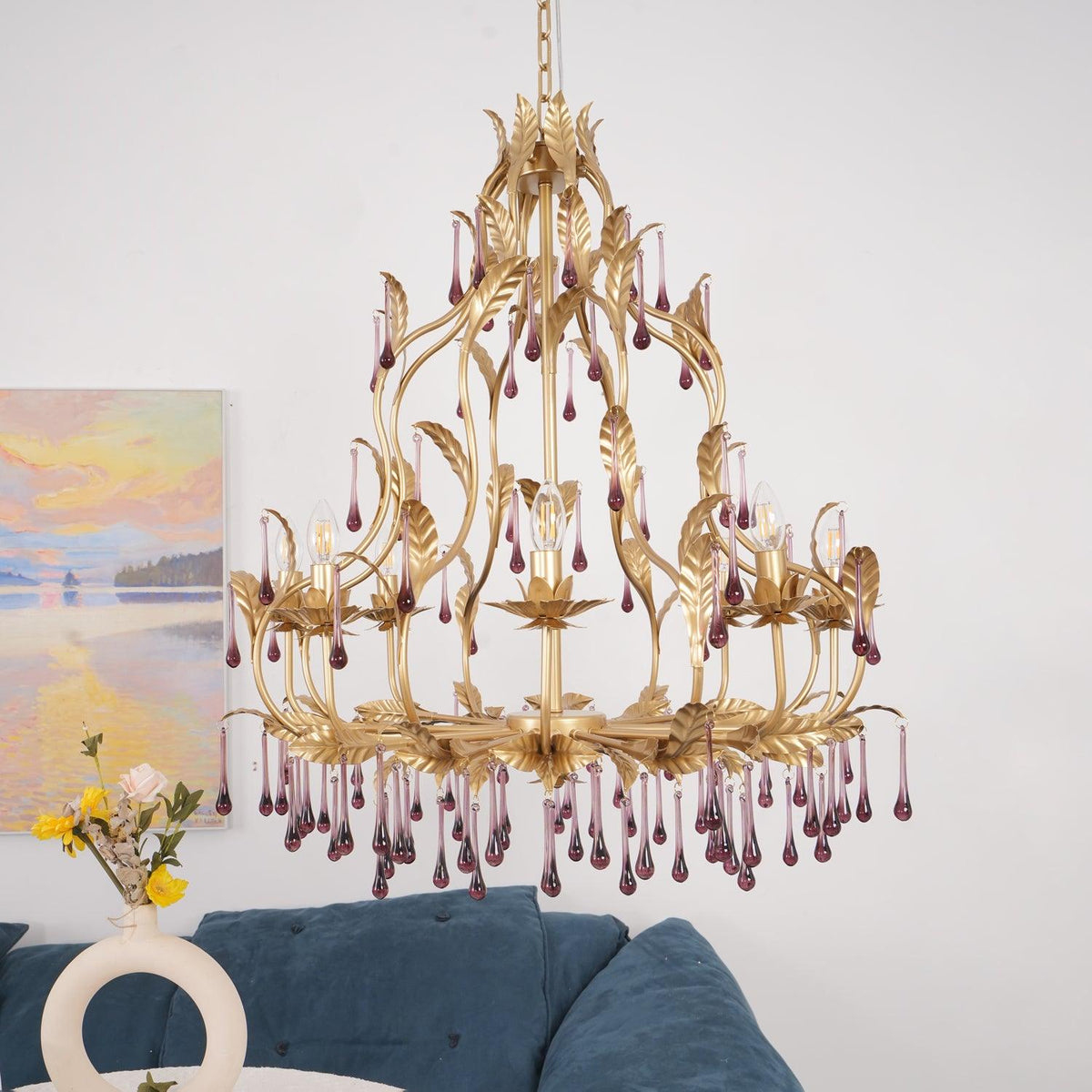 Orienaine Pendelleuchte Gold Blatt