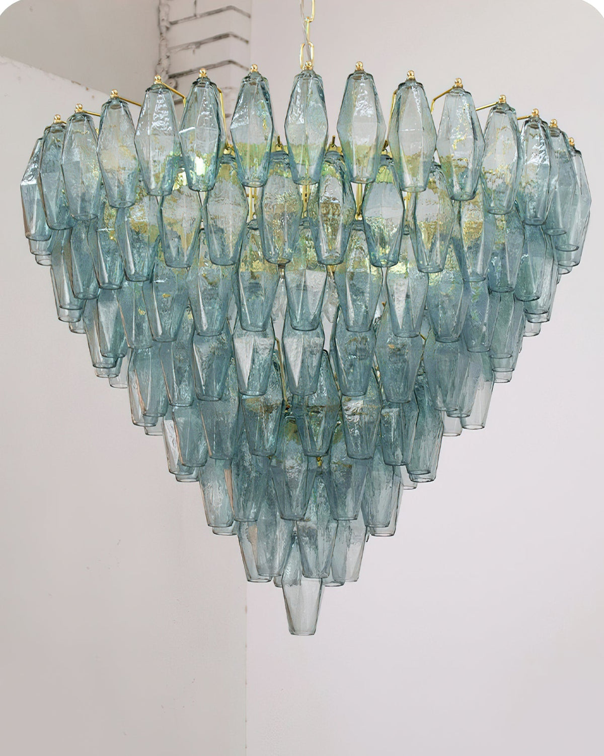 Rosalique Kronleuchter aus Glas in Lila &
