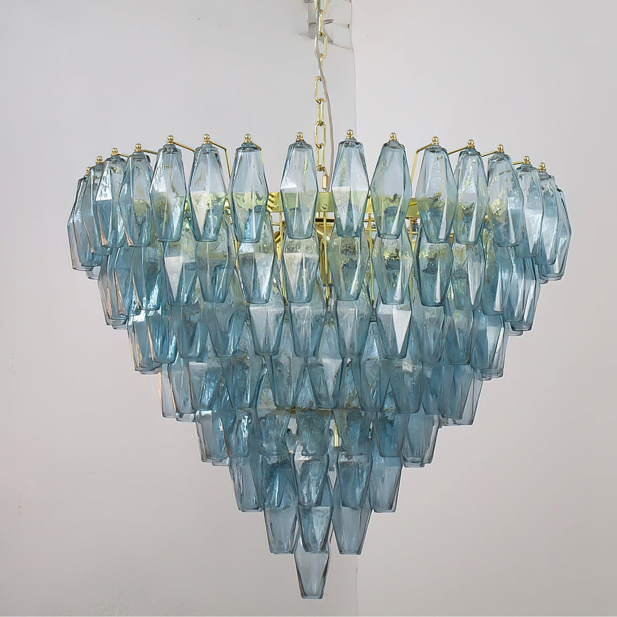 Rosalique Kronleuchter aus Glas in Lila &