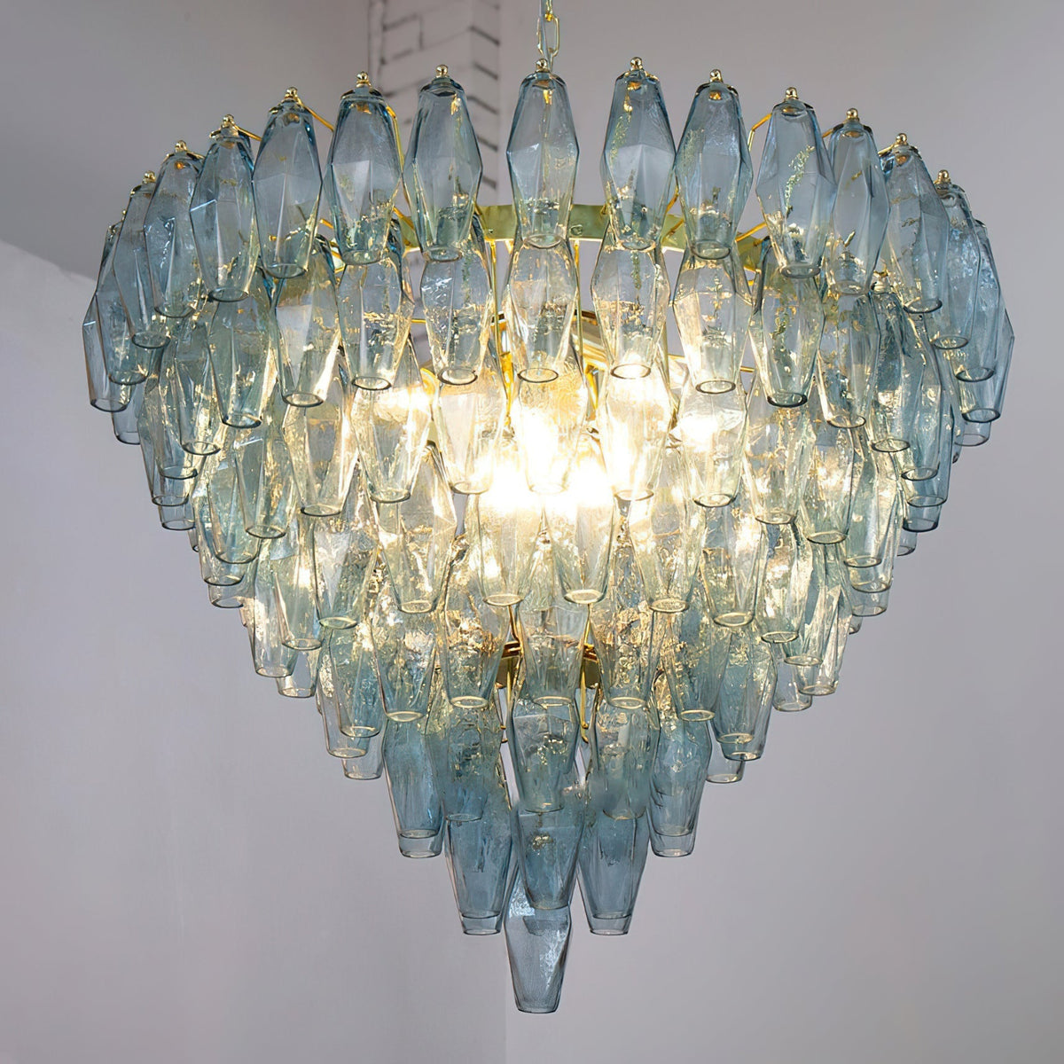 Rosalique Kronleuchter aus Glas in Lila &