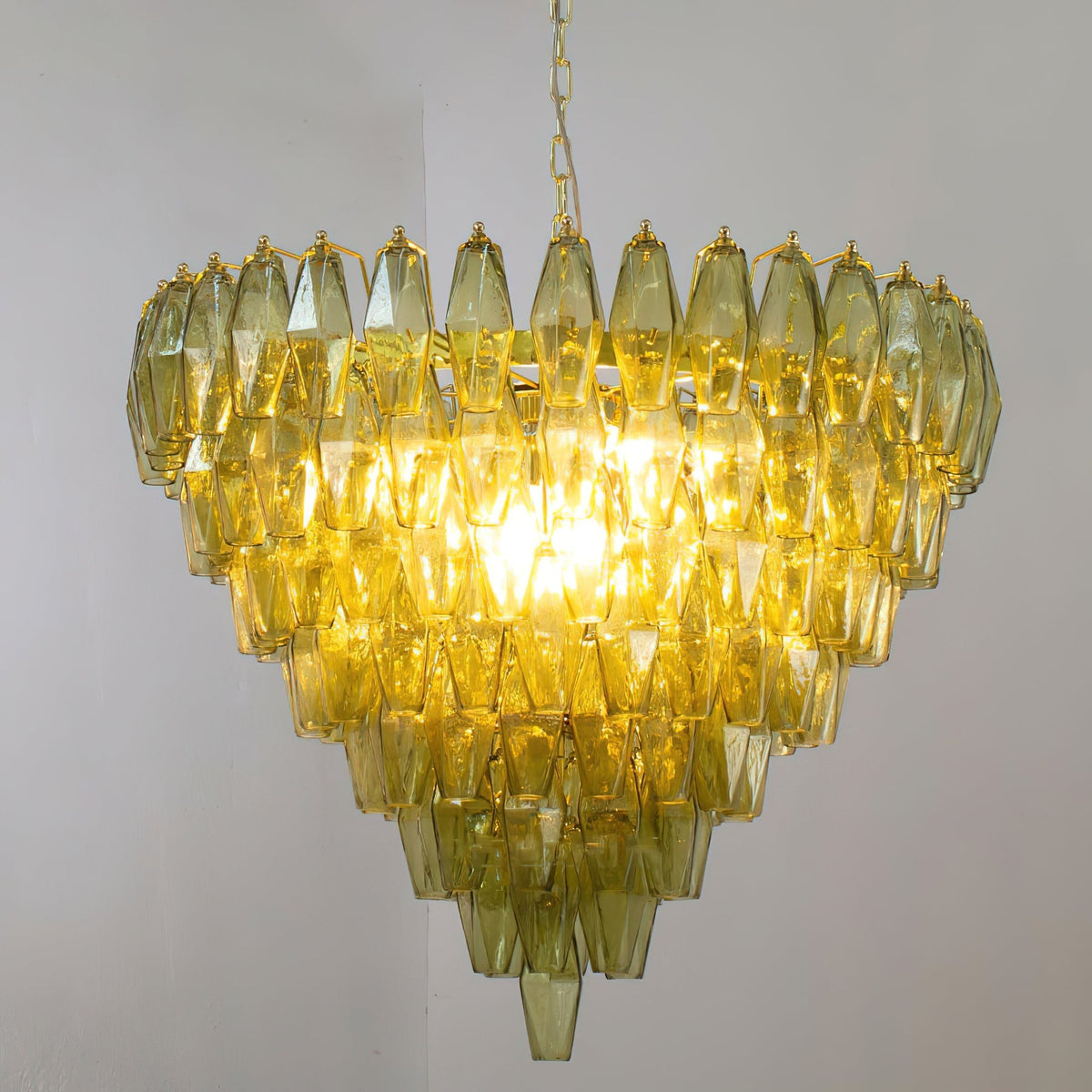 Rosalique Kronleuchter aus Glas in Lila &