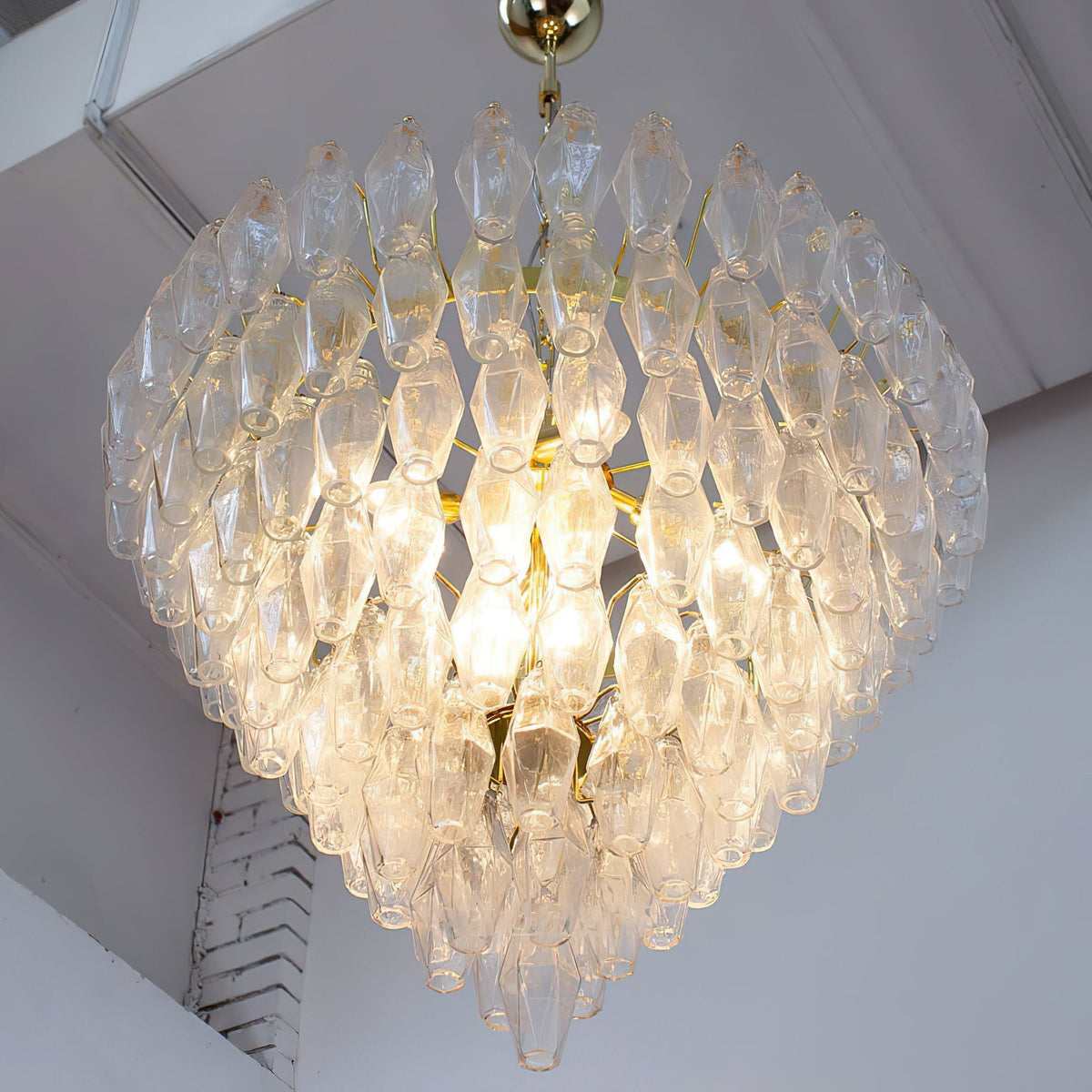 Rosalique Kronleuchter aus Glas in Lila &