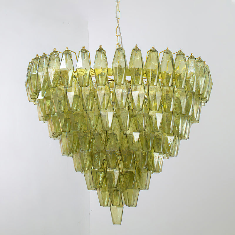 Rosalique Kronleuchter aus Glas in Lila &