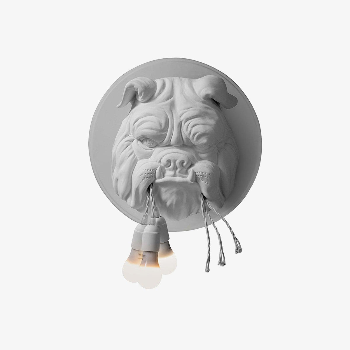 Umeri Wandleuchte Bulldog-Skulptur whimsisch