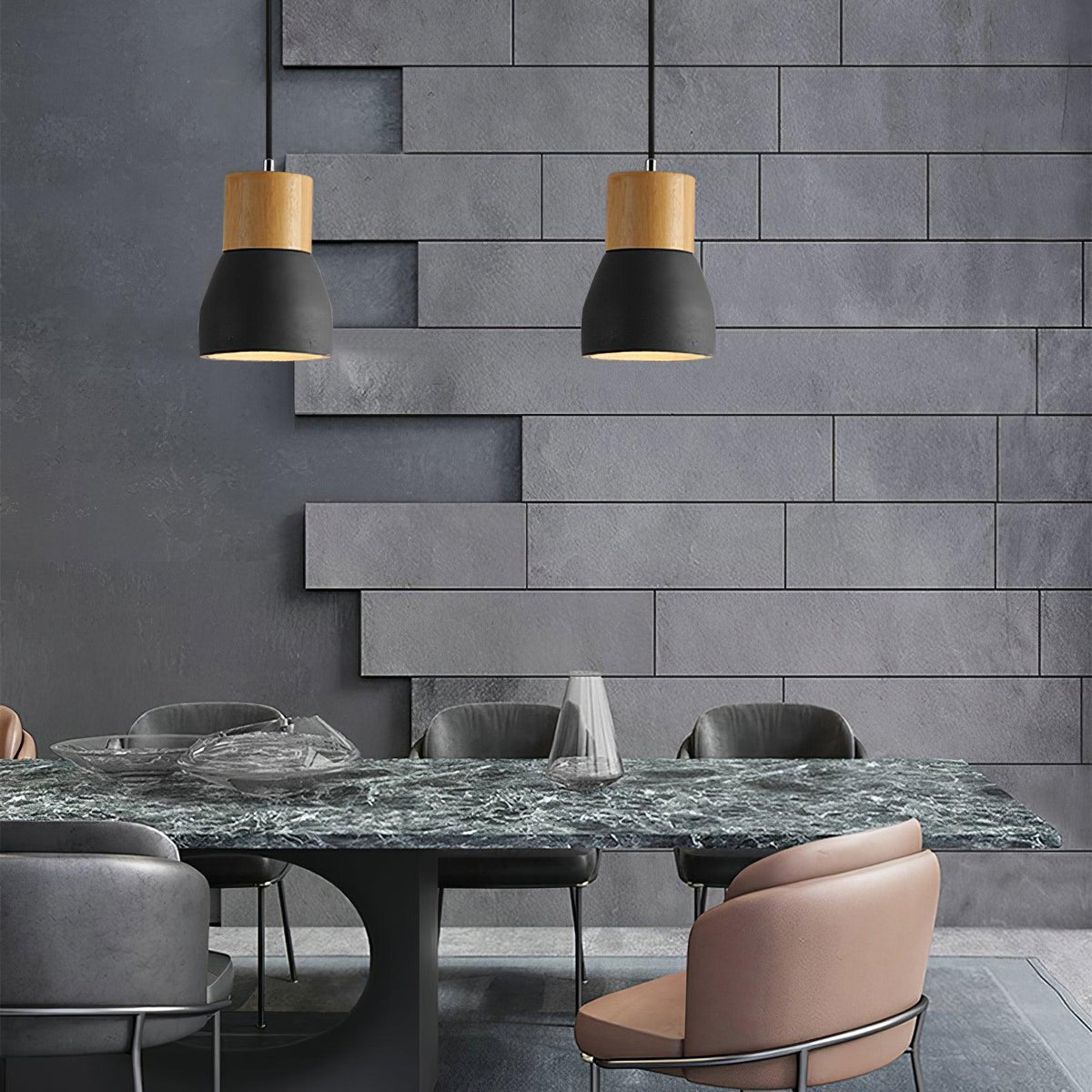 Concretis Industrielle Pendelleuchte aus Zement