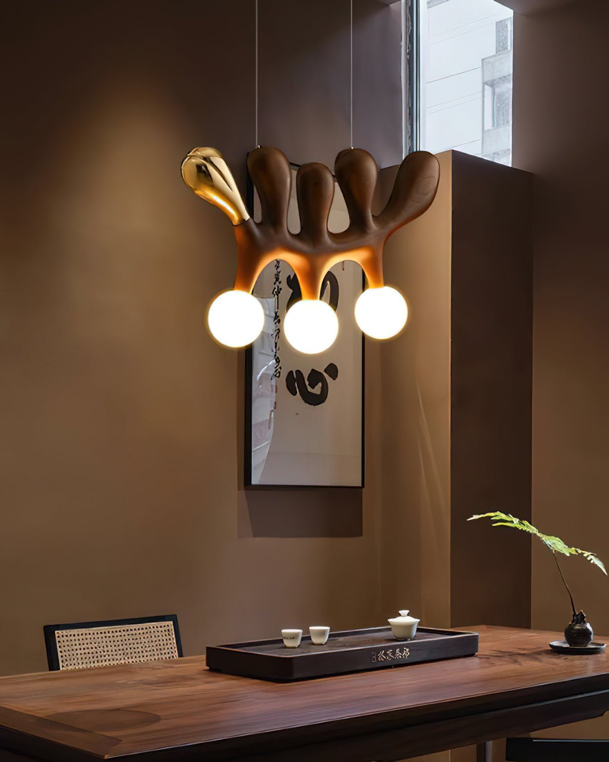 Sprout zeitgenössische Pendelleuchte aus Holz