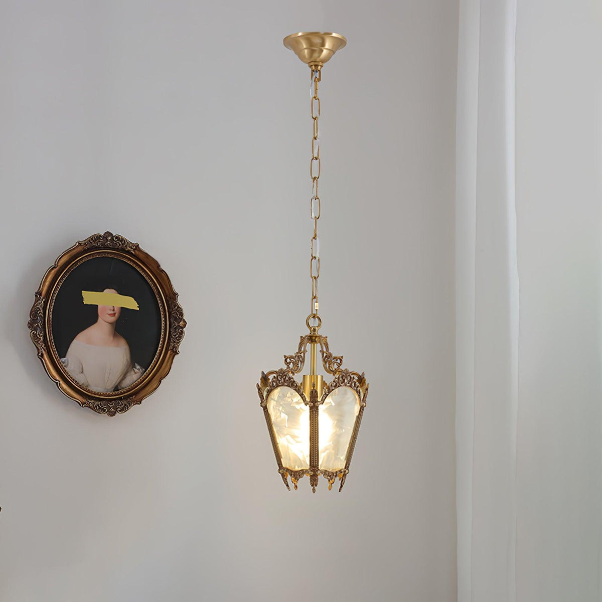 Auririelle Pendelleuchte aus Messing im Empire-Stil, antik und elegant