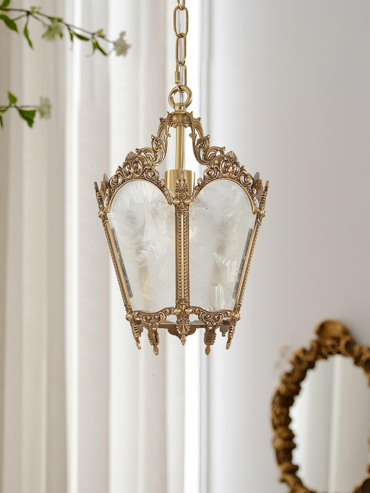 Auririelle Pendelleuchte aus Messing im Empire-Stil, antik und elegant