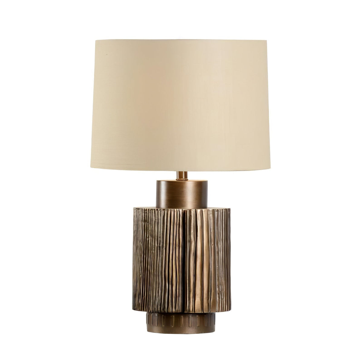 Lumeo Tischleuchte aus Bronze und Beige-Stoff, Luxus-Design