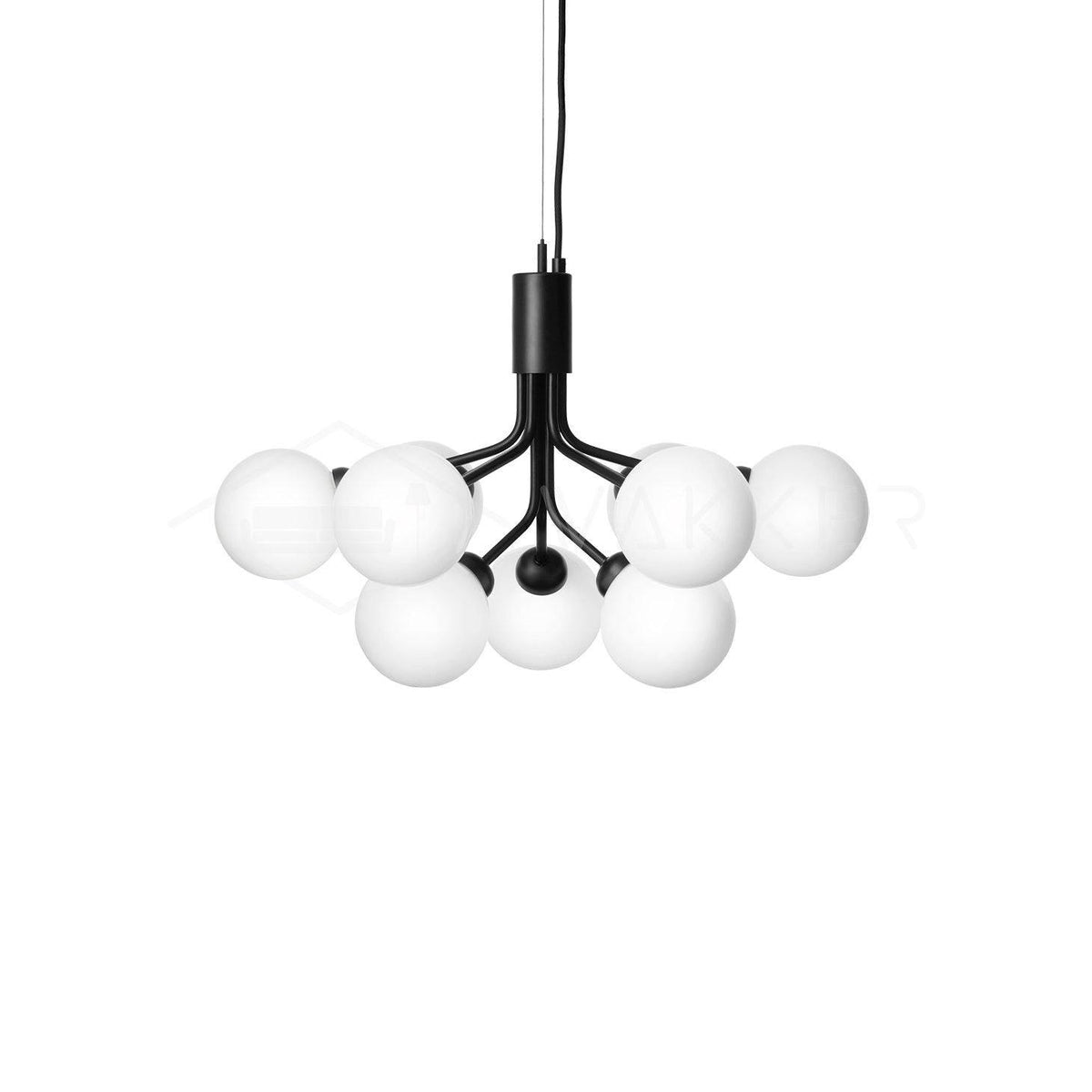 Eirelelle Pendelleuchte mit Glas-Kugel-Cluster in Messing