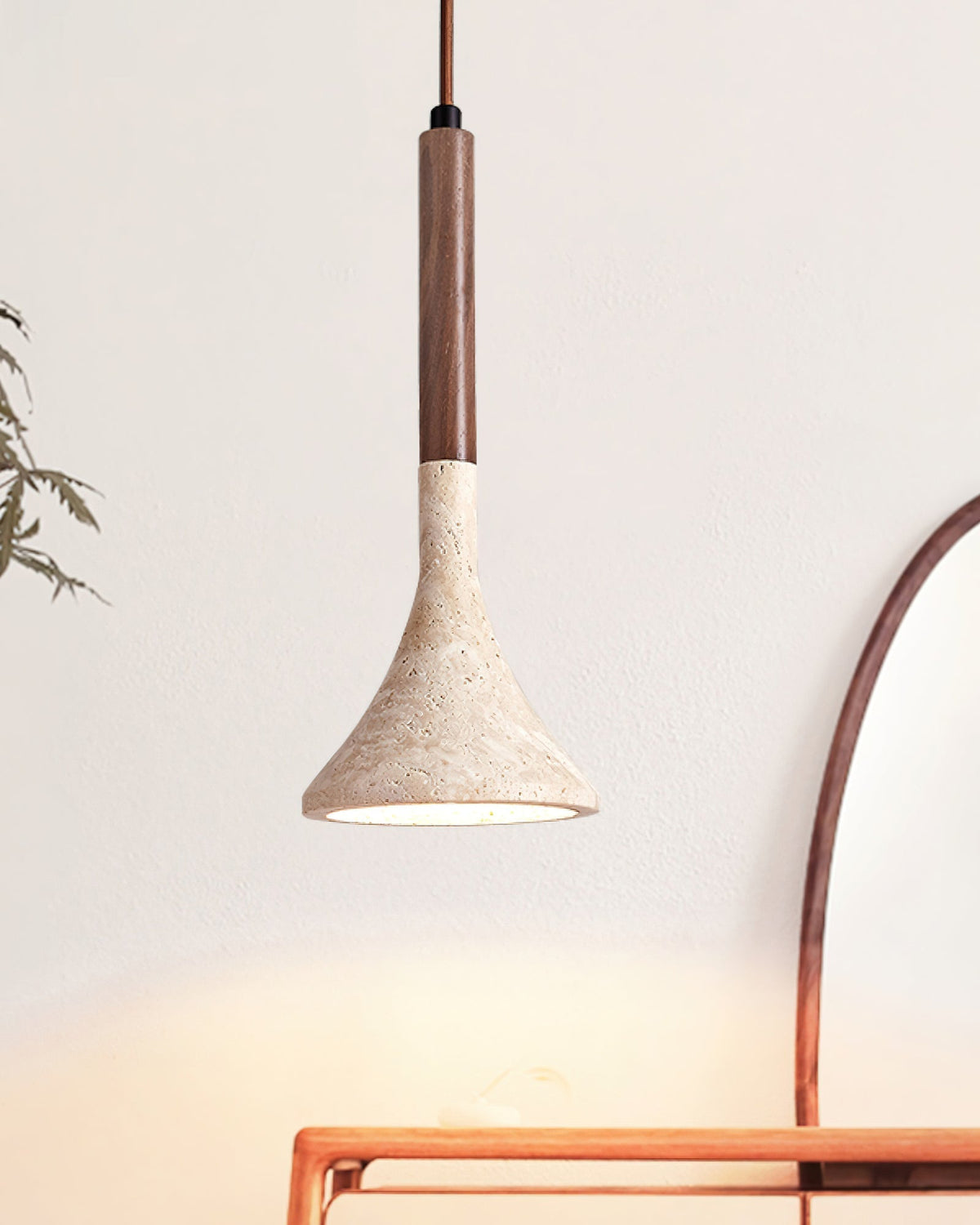 Taviaya Minimalistische Pendelleuchte aus Travertin