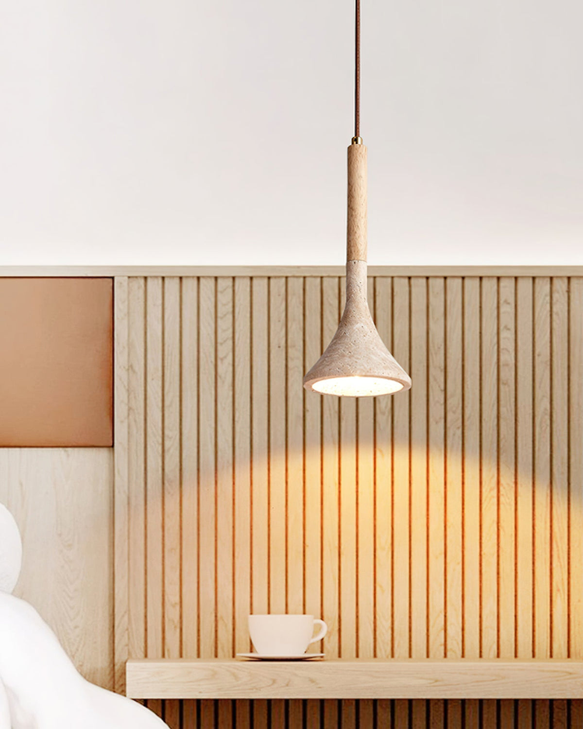 Taviaya Minimalistische Pendelleuchte aus Travertin