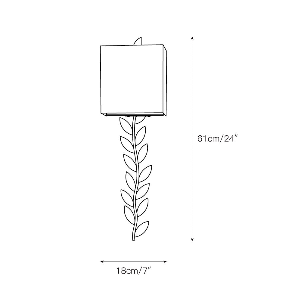 Plotuvyo zeitgenössische minimalistische Wandleuchte aus Messing mit Stoffschirm aus Metall