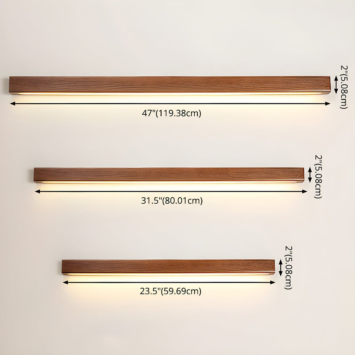 Elvivine Wandleuchte Holz Linear Minimalistisch LED