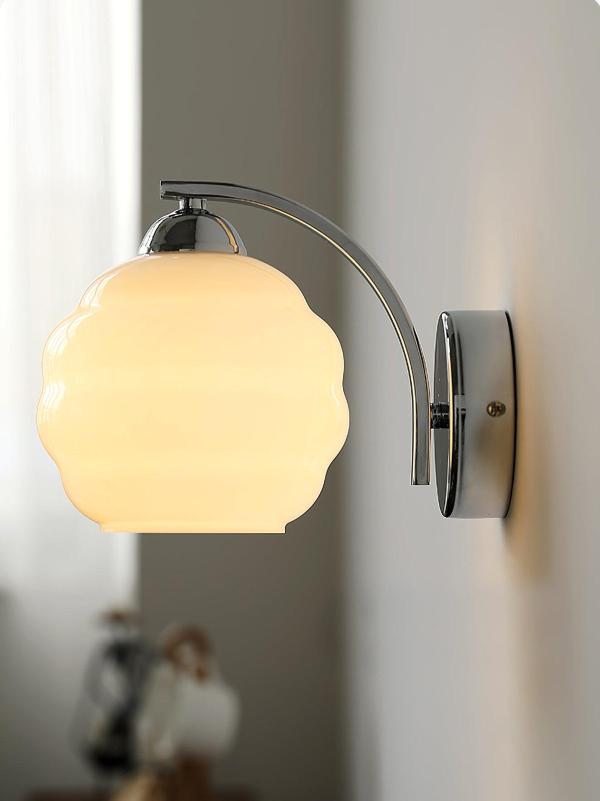 Eiraaine Wandleuchte Art Deco Glas Chrom