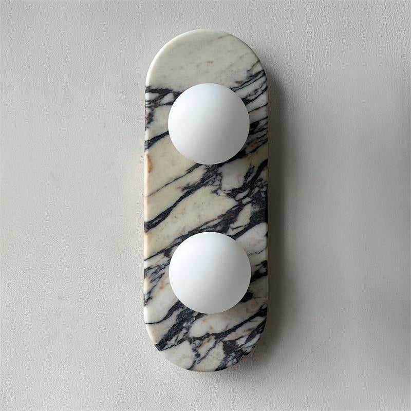 Eirenise Eleganz Einzigartige Glas-Marmor-Wandleuchte