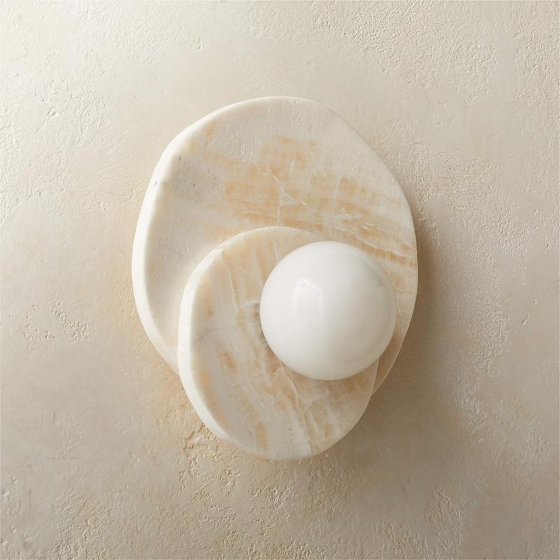 Astr zeitgenössische minimalistische Wandleuchte aus Stein mit Milchglas