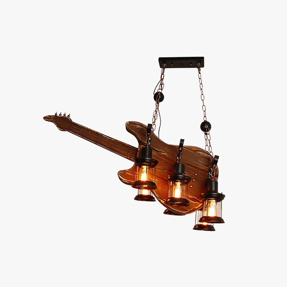 Epoch Farmhouse Pendelleuchte Guitar, Walnuss, Metall Holz