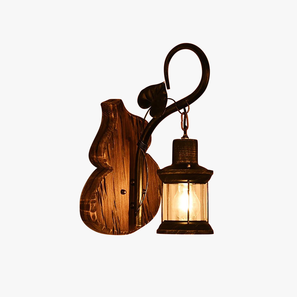 Epoch Wandlampe Cucurbits/Kerze Vintage, Holz/Metall, Schlafzimmer