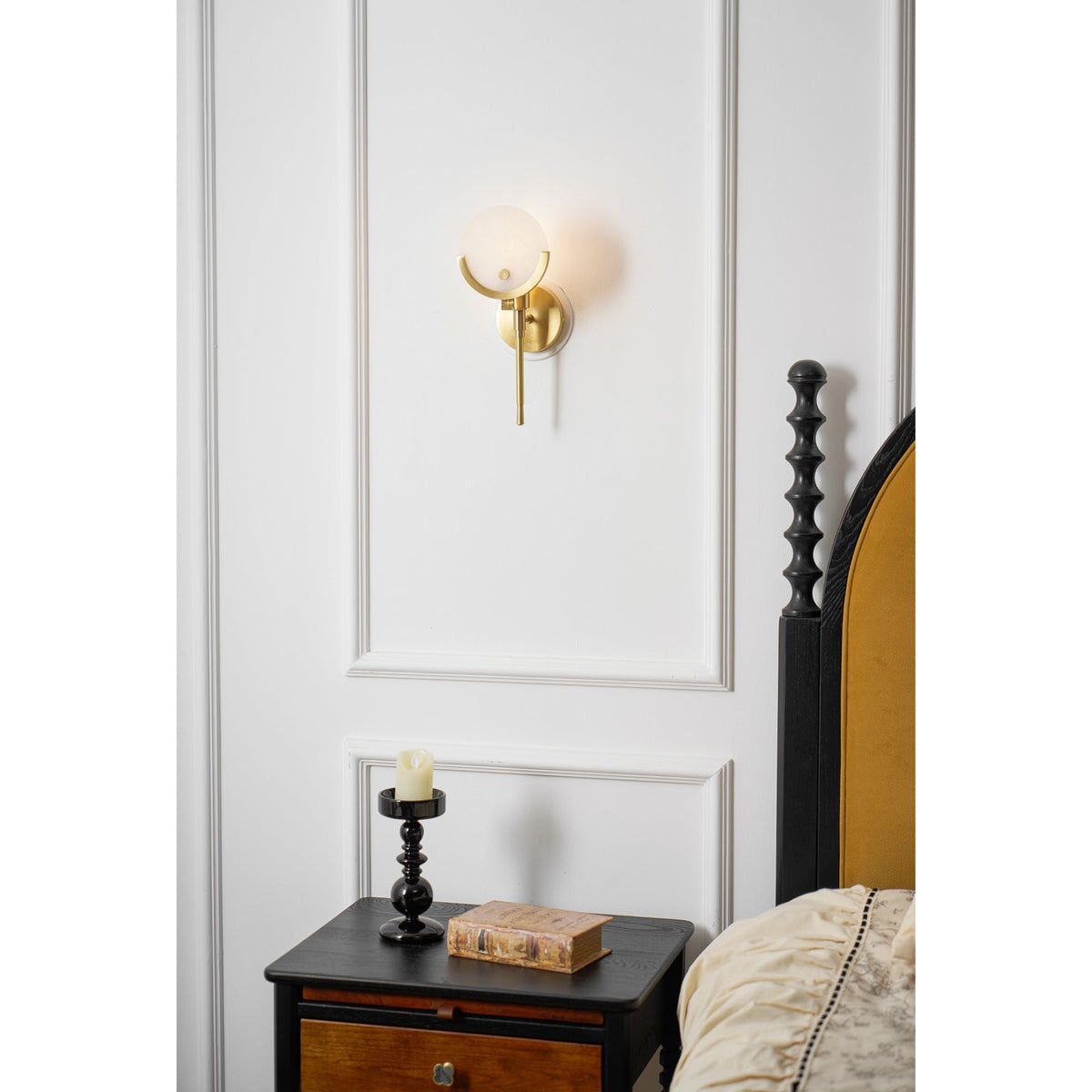 Aminex Kugel aus Alabaster Wandleuchte