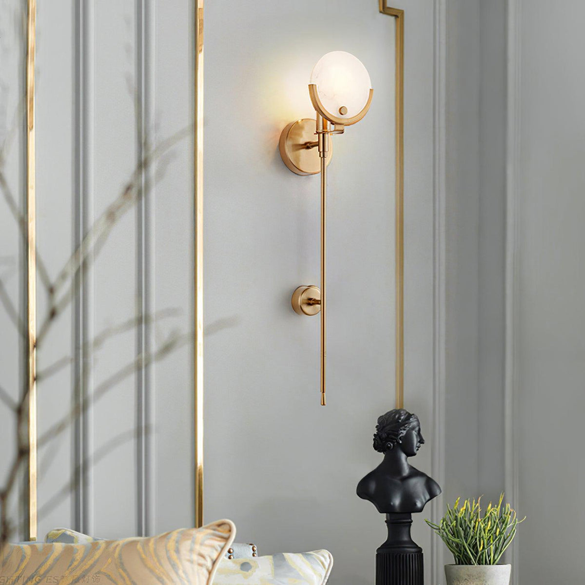 Aminex Kugel aus Alabaster Wandleuchte