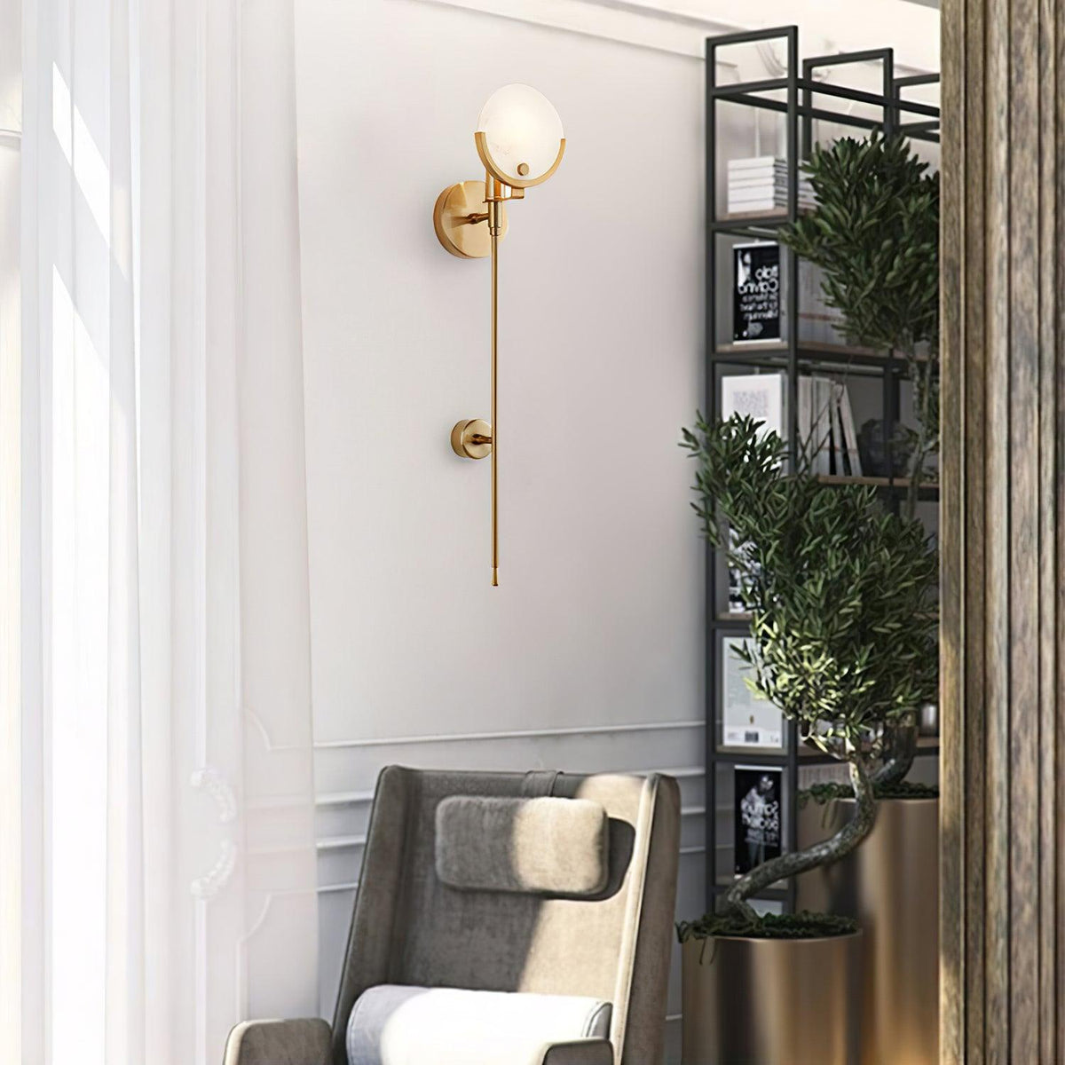 Aminex Kugel aus Alabaster Wandleuchte