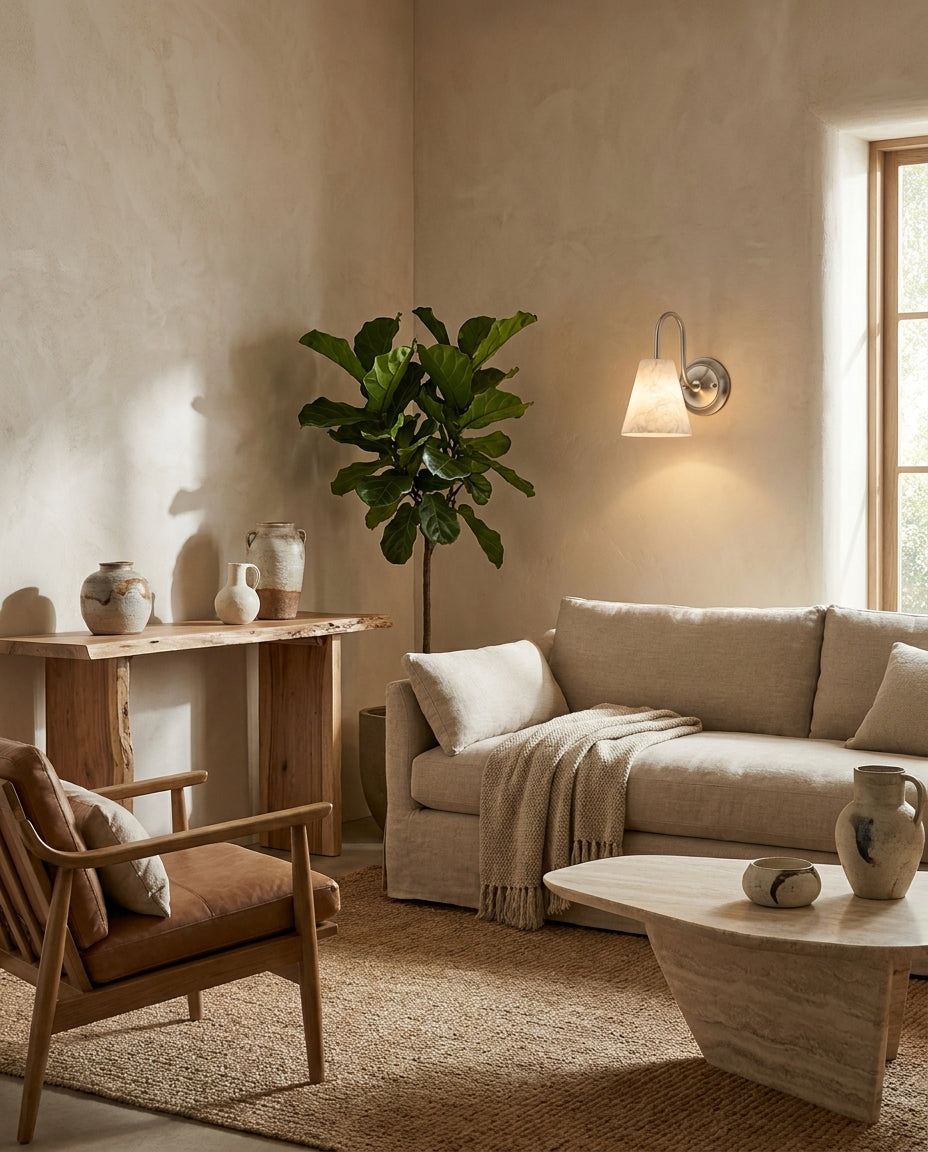 Bexstone Alabaster-Wandleuchte