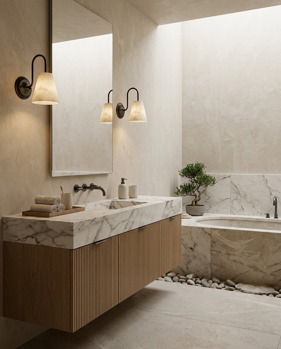 Bexstone Alabaster-Wandleuchte
