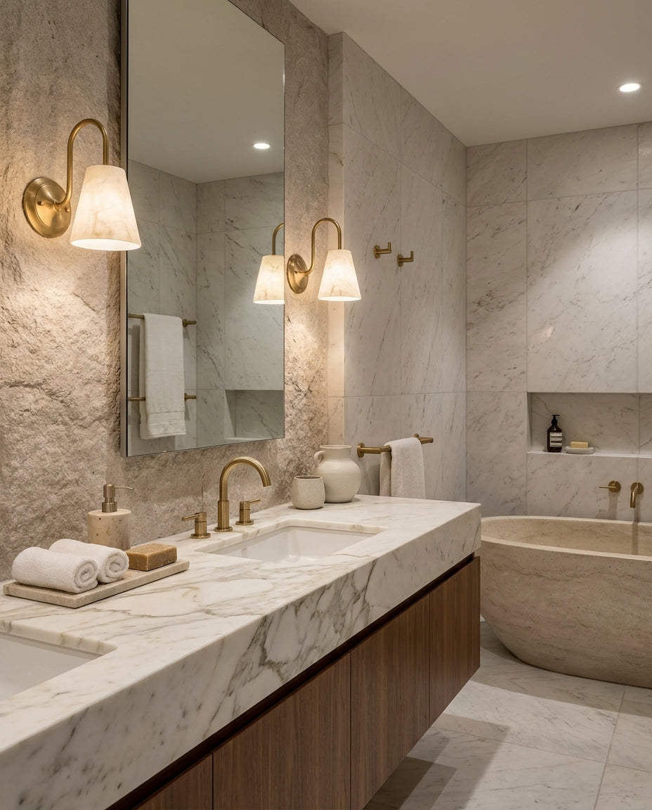 Bexstone Alabaster-Wandleuchte