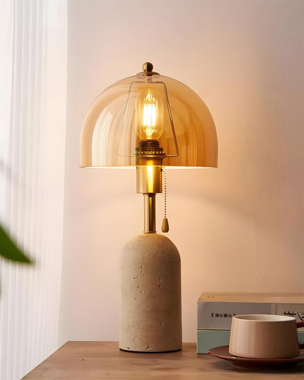 Teriiseria Tischleuchte Beige & Transparent